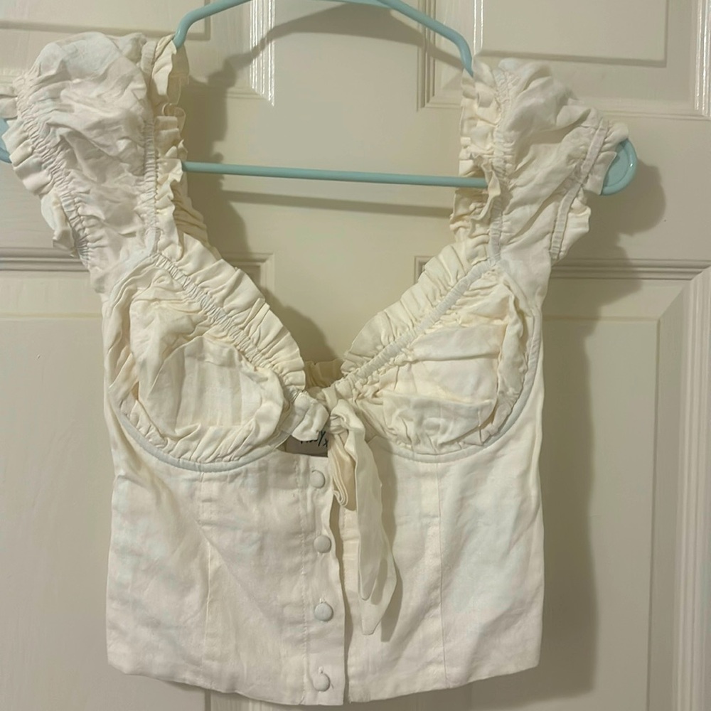 Cream Colored Princess Polly Crop Top